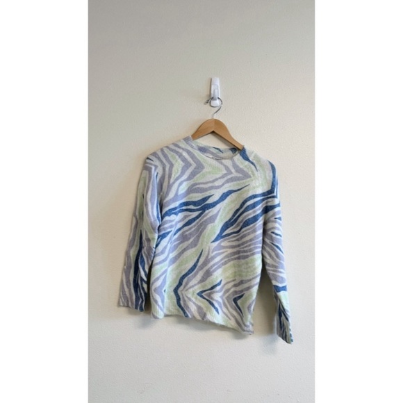 Bartolini Mohair Blend Pastel Zebra Print Crewneck Sweater M - Picture 1 of 8